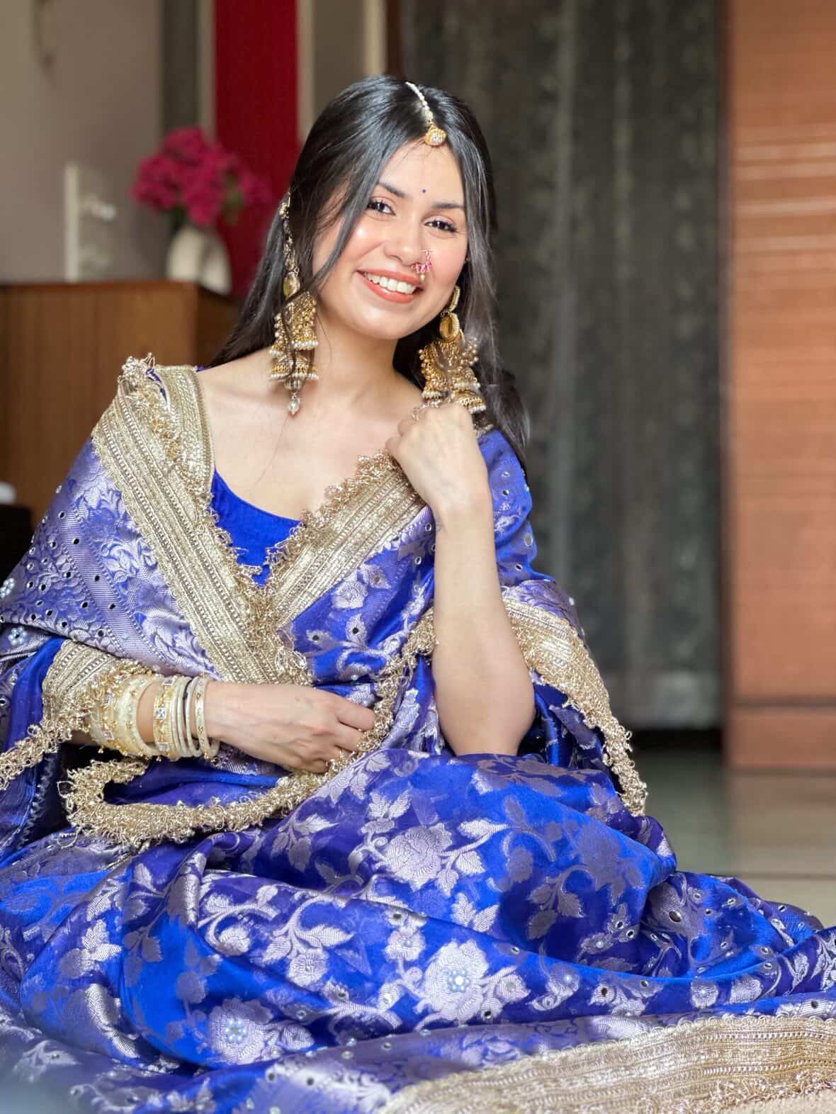 Banarasi Mirror Work Tissue Silk Saree