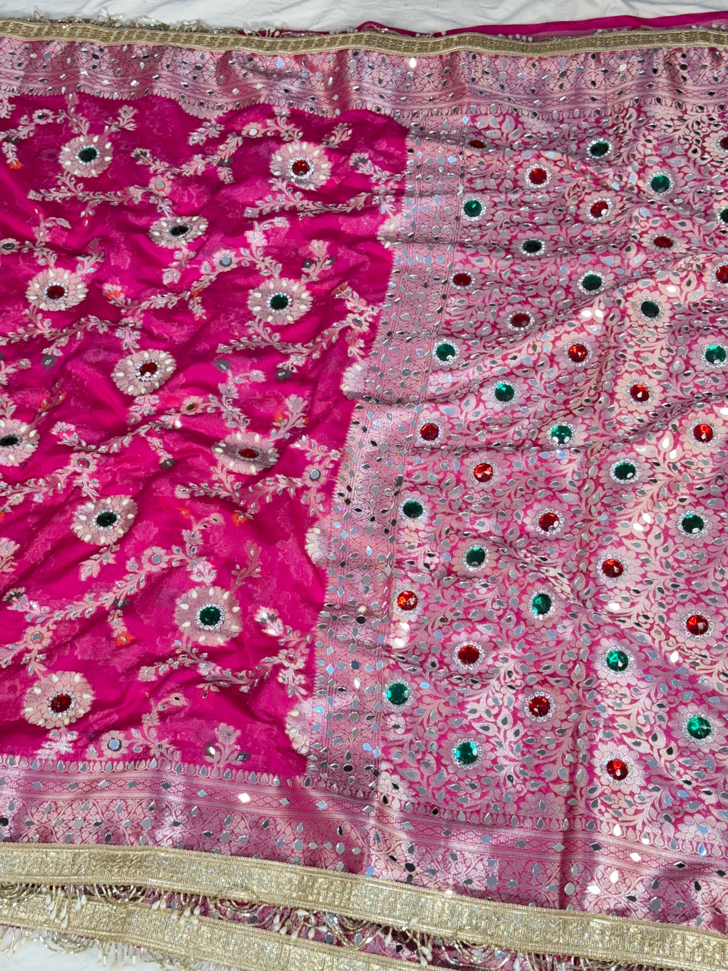 Banarasi Mirror Work Georgette Silk Saree