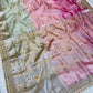 Banarasi Ghunghru and Mirror Work 3d Dye Tissue Silk Saree