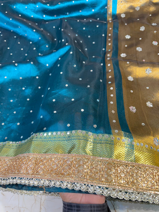 Banarasi Mirror Work Tissue Silk Saree