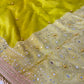 Banarasi Ghunghru and Mirror Work Kora Silk Saree