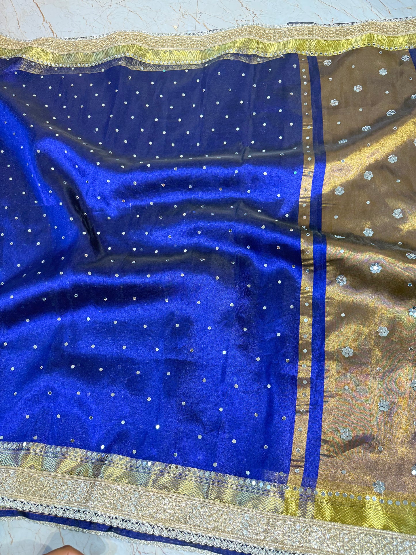 Banarasi Mirror Work Tissue Silk Saree