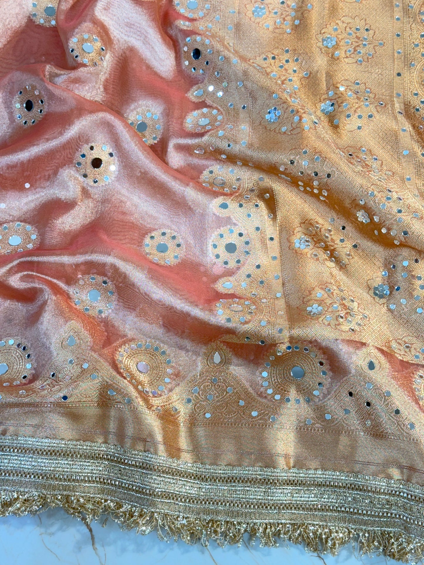 Banarasi Mirror Work Tissue Silk Saree