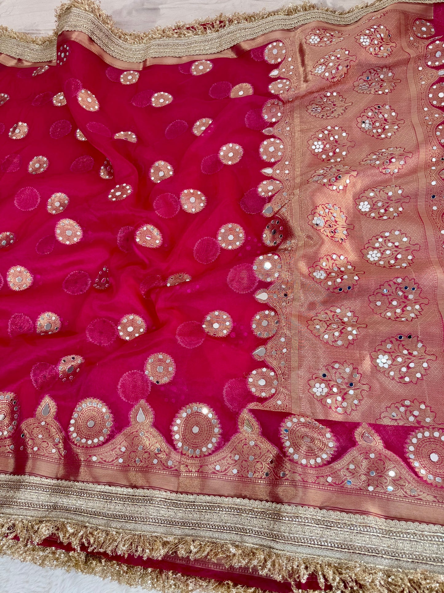 Banarasi Mirror Work Tissue Silk Saree