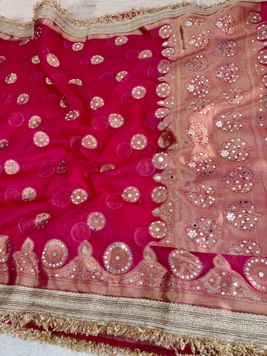 Banarasi Mirror Work Tissue Silk Saree