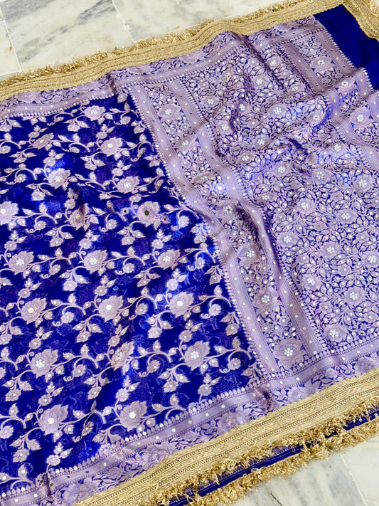 Banarasi Mirror Work Tissue Silk Saree