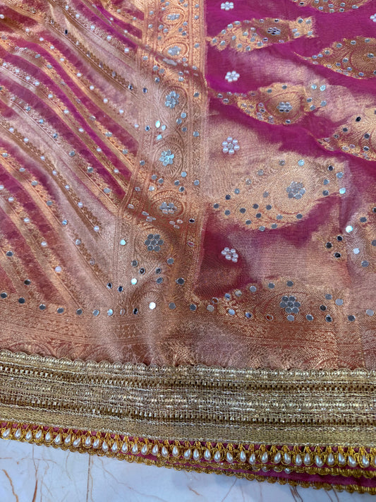 Banarasi Mirror Work Tissue Silk Saree