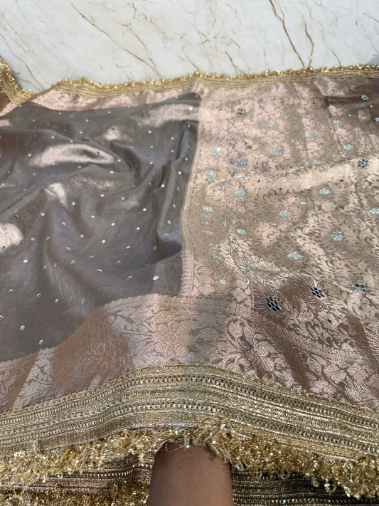 Banarasi Mirror Work Tissue Silk Saree