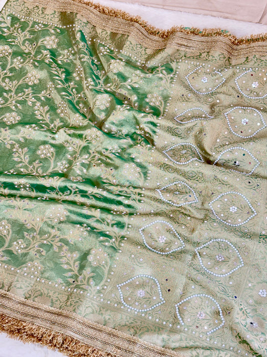 Banarasi Mirror Work Tissue Silk Saree
