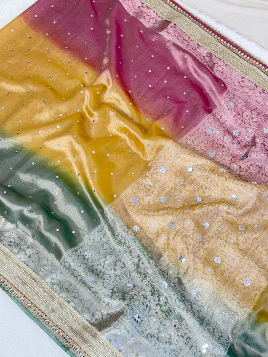 Banarasi Mirror Work Tissue Silk Saree