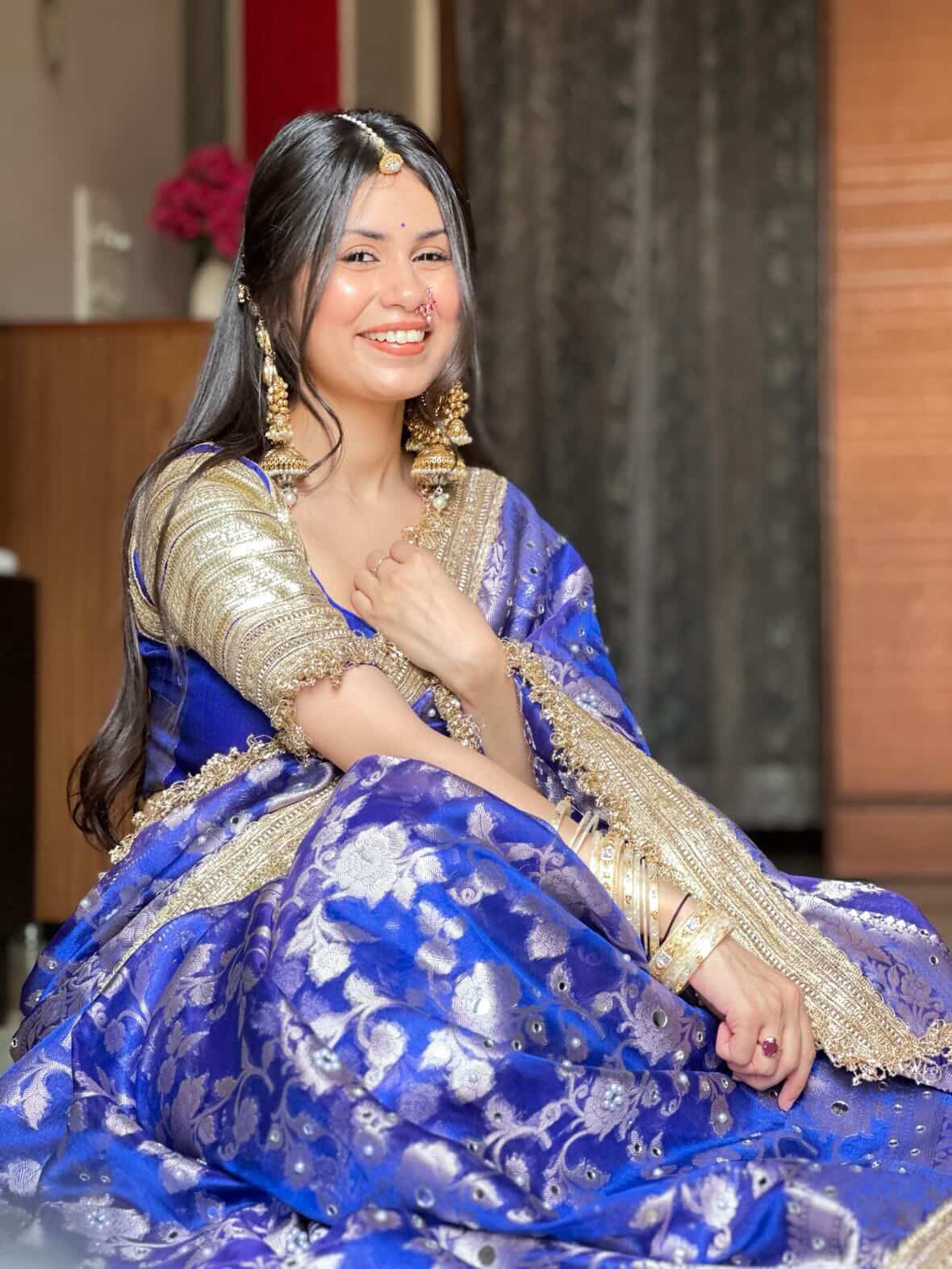 Banarasi Mirror Work Tissue Silk Saree