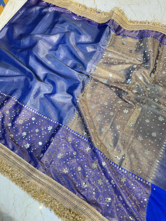 Banarasi Mirror Work Tissue Silk Saree