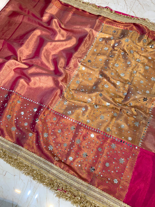 Banarasi Mirror Work Tissue Silk Saree