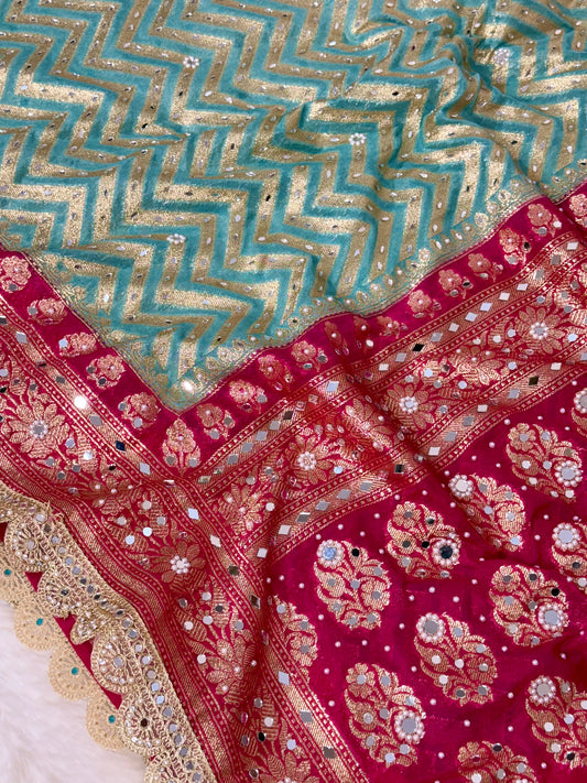 Banarasi Mirror Work Georgette Silk Saree