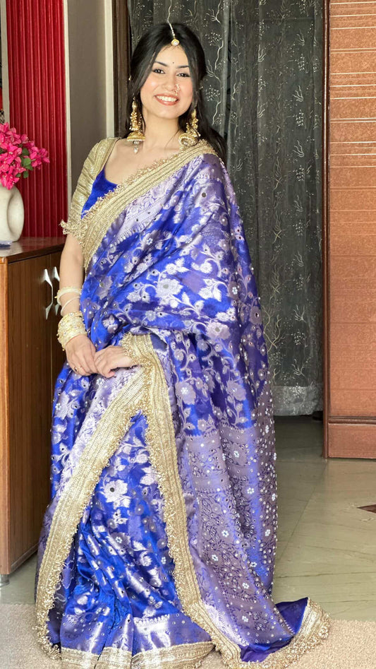 Banarasi Mirror Work Tissue Silk Saree