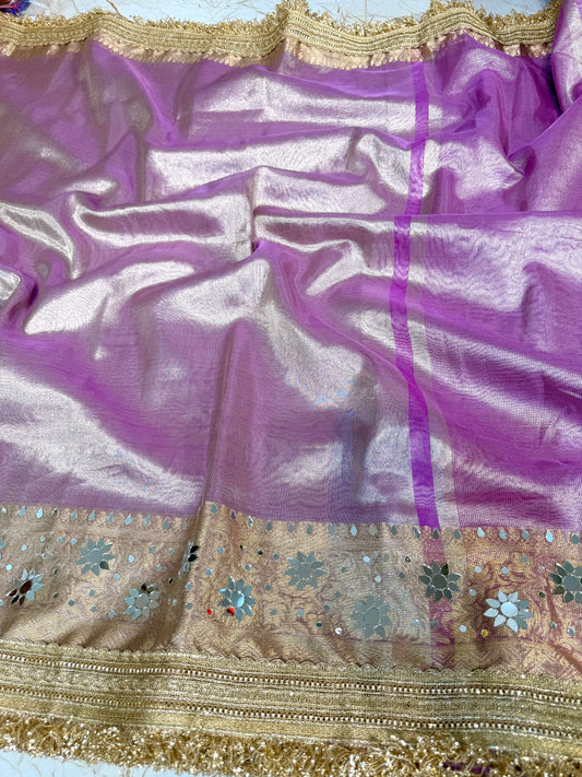 Banarasi Mirror Work Tissue Silk Saree