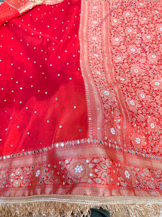 Banarasi Mirror Work Tissue Silk Saree