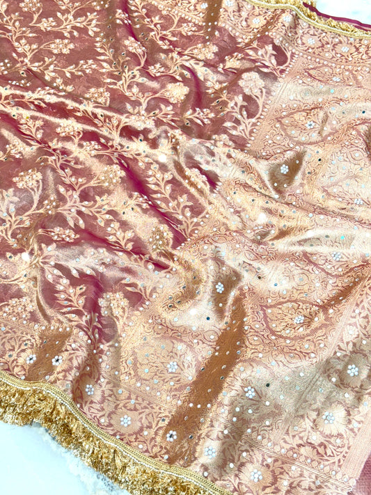 Banarasi Mirror Work Tissue Silk Saree