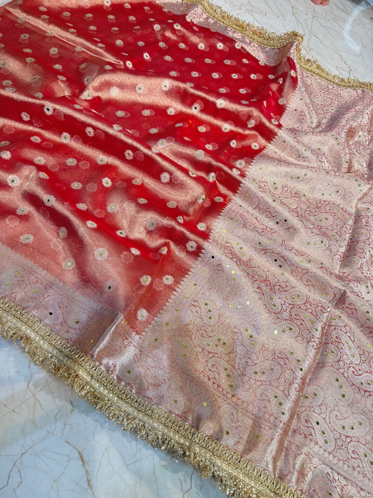 Banarasi Mirror Work Tissue Silk Saree