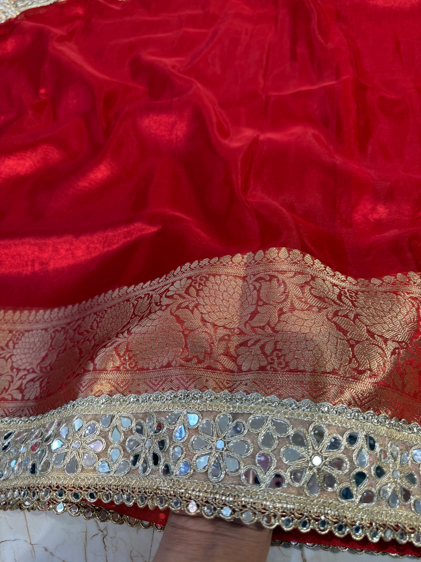 Banarasi Mirror Work Tissue Silk Saree