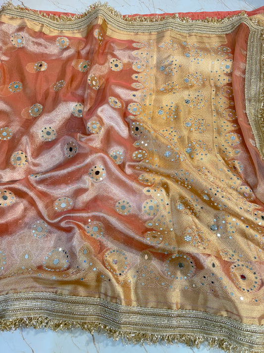 Banarasi Mirror Work Tissue Silk Saree
