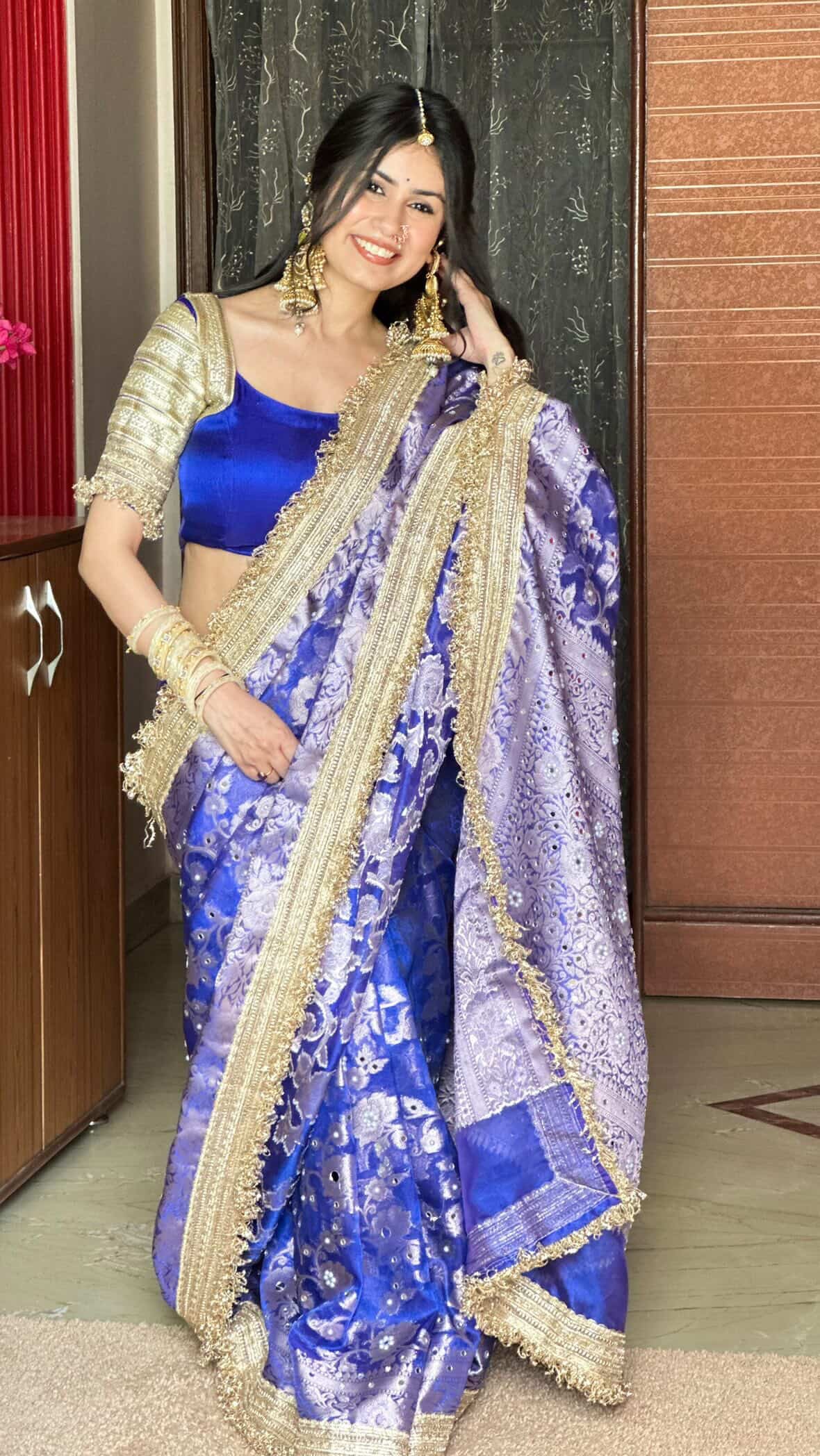 Banarasi Mirror Work Tissue Silk Saree