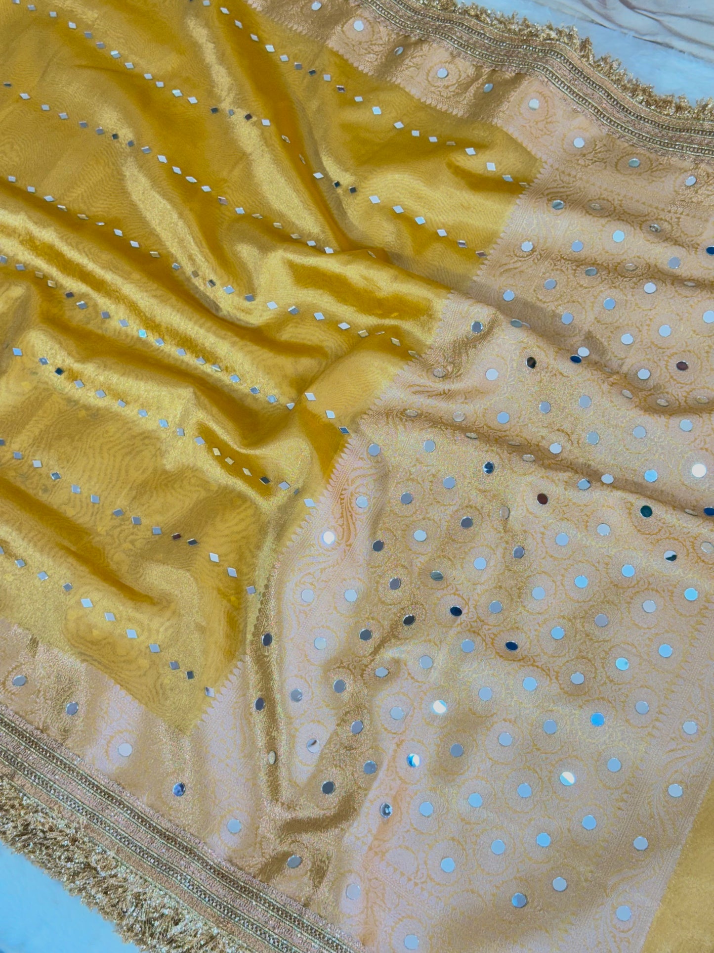 Banarasi Mirror Work Tissue Silk Saree