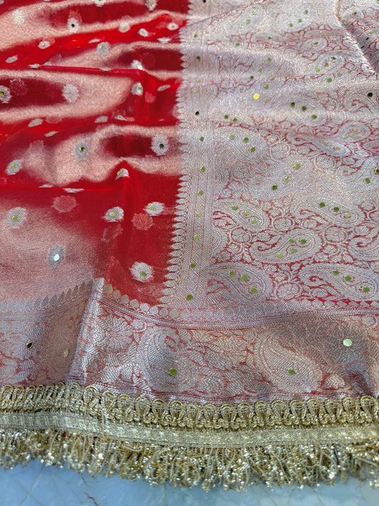Banarasi Mirror Work Tissue Silk Saree