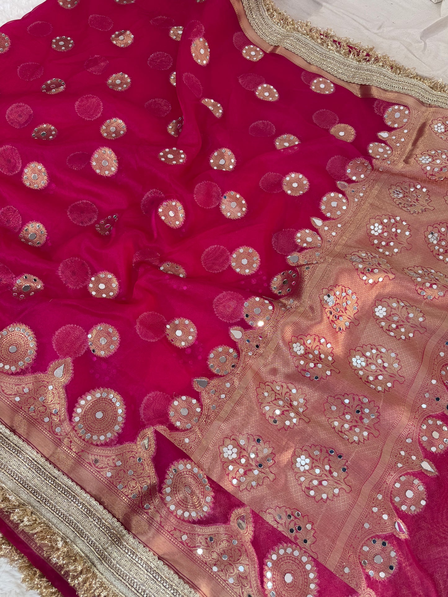 Banarasi Mirror Work Tissue Silk Saree