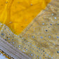 Banarasi Ghunghru and Mirror Work Kora Silk Saree
