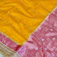 Banarasi Mirror Work Kora Silk Saree
