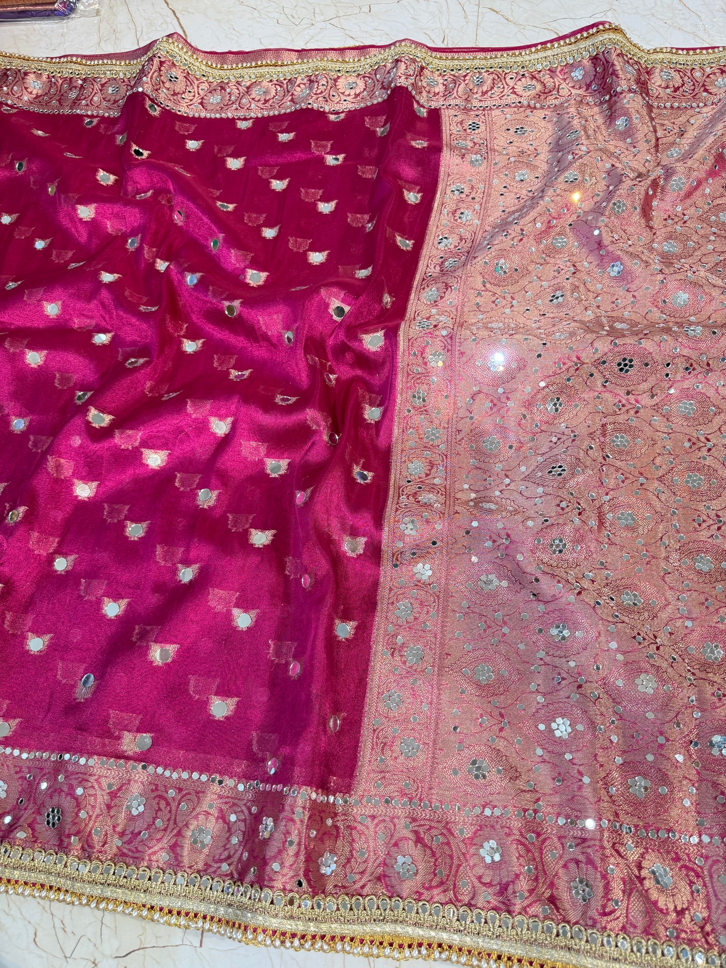 Banarasi Mirror Work Tissue Silk Saree