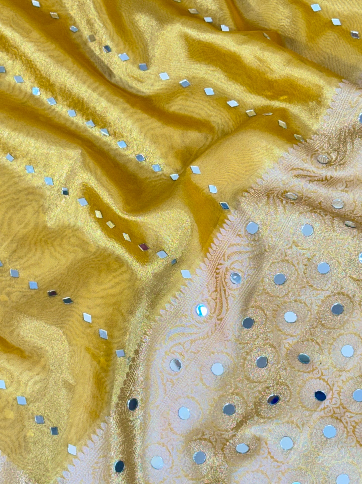 Banarasi Mirror Work Tissue Silk Saree