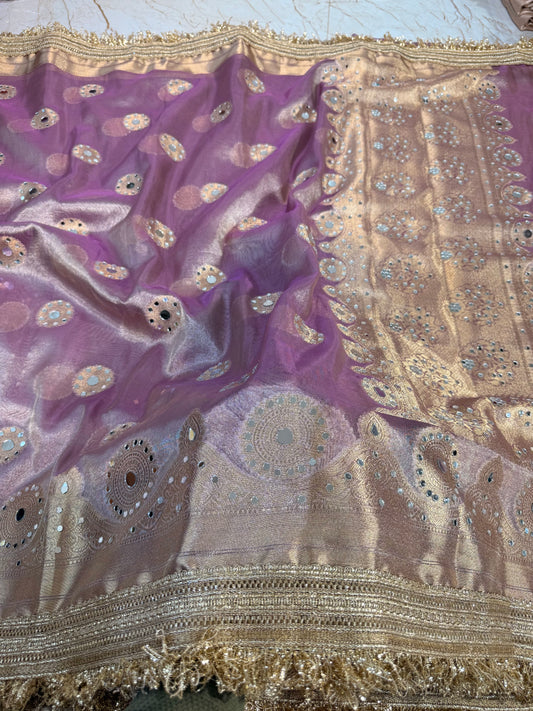 Banarasi Mirror Work Tissue Silk Saree