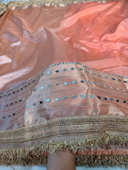 Banarasi Mirror Work Tissue Silk Saree