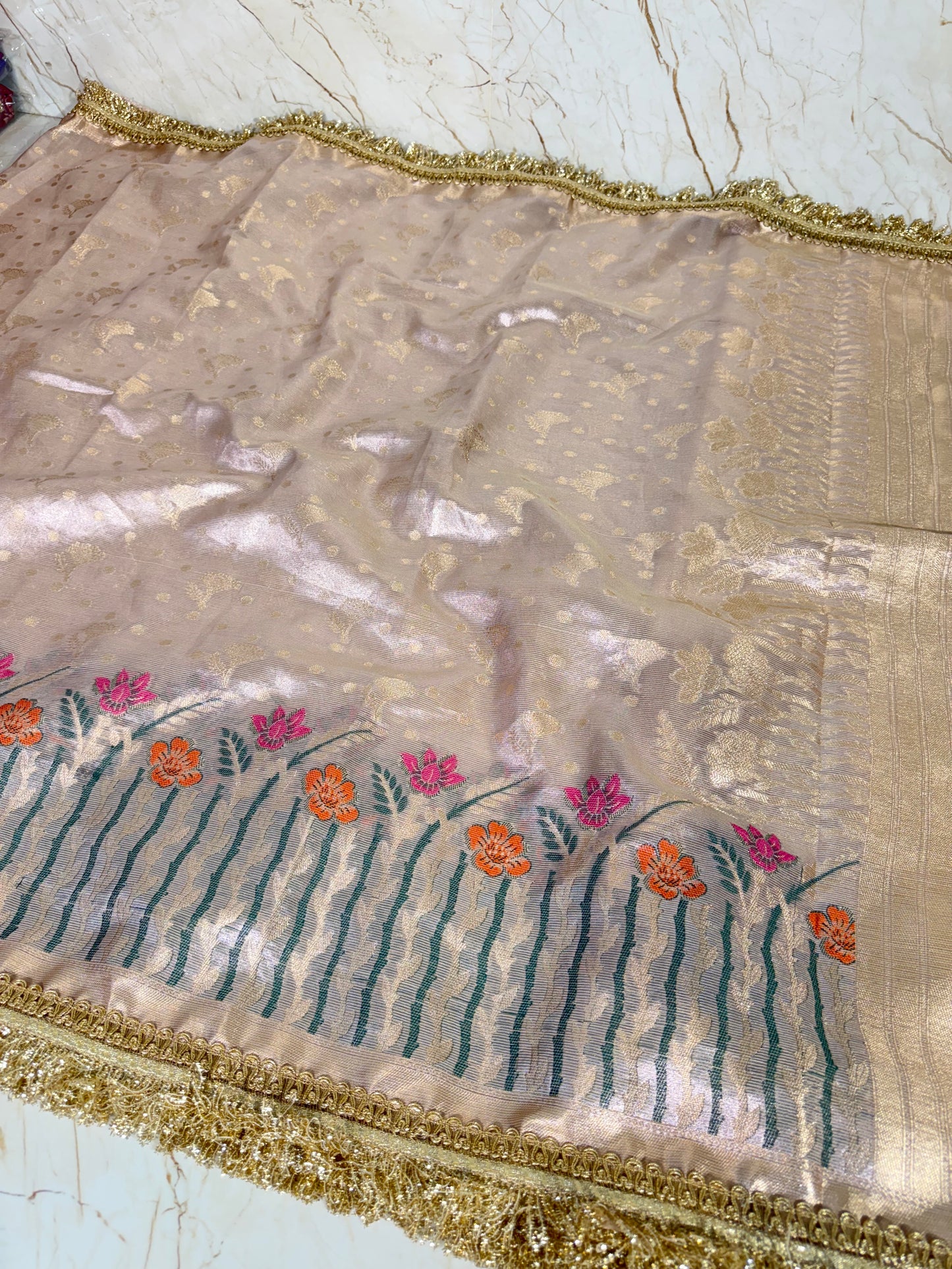 Banarasi Handloom Soft Tissue Silk Saree