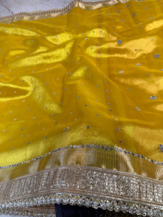 Banarasi Mirror Work Tissue Silk Saree