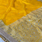 Banarasi Ghunghru and Mirror Work Kora Silk Saree
