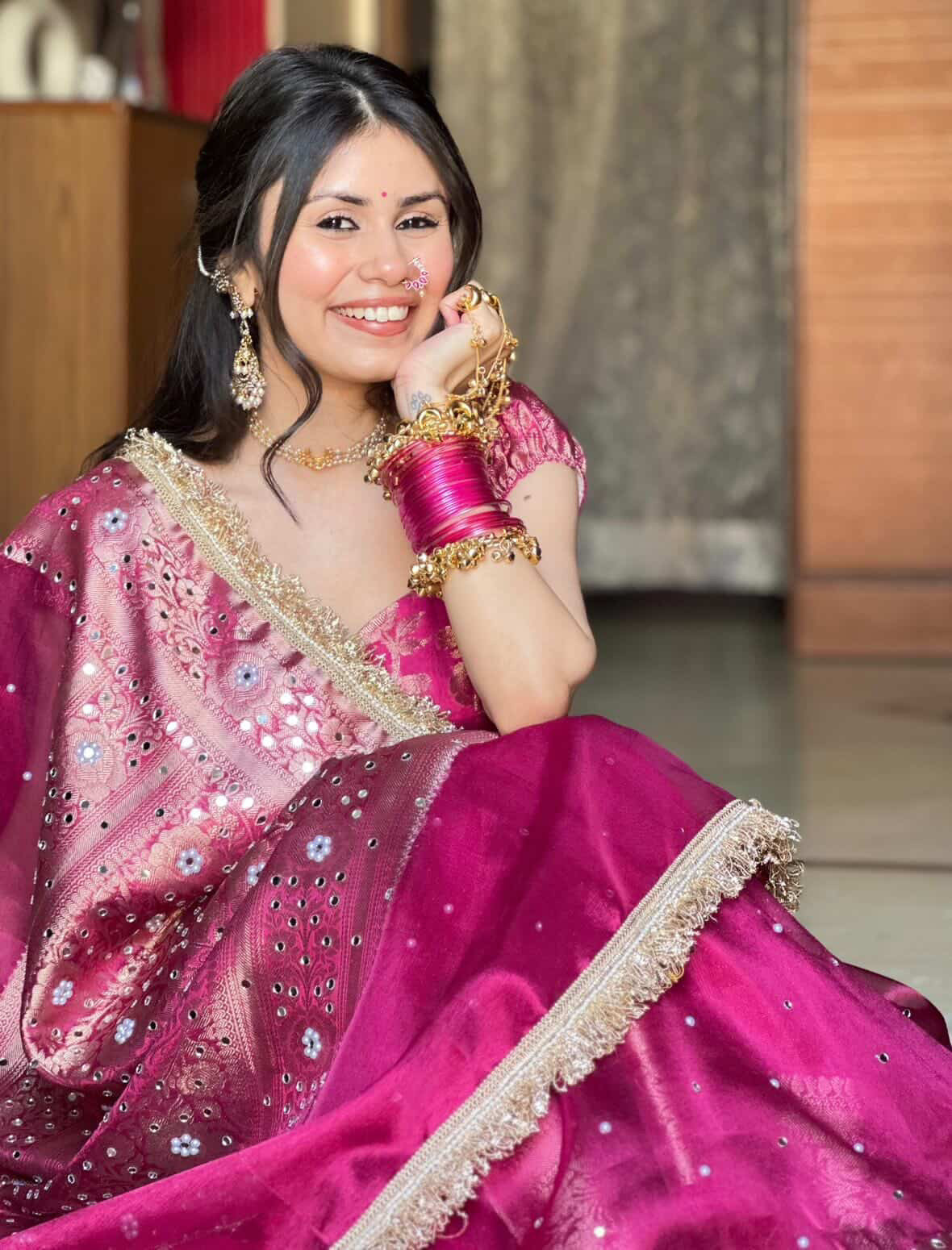 Banarasi Mirror Work Tissue Silk Saree