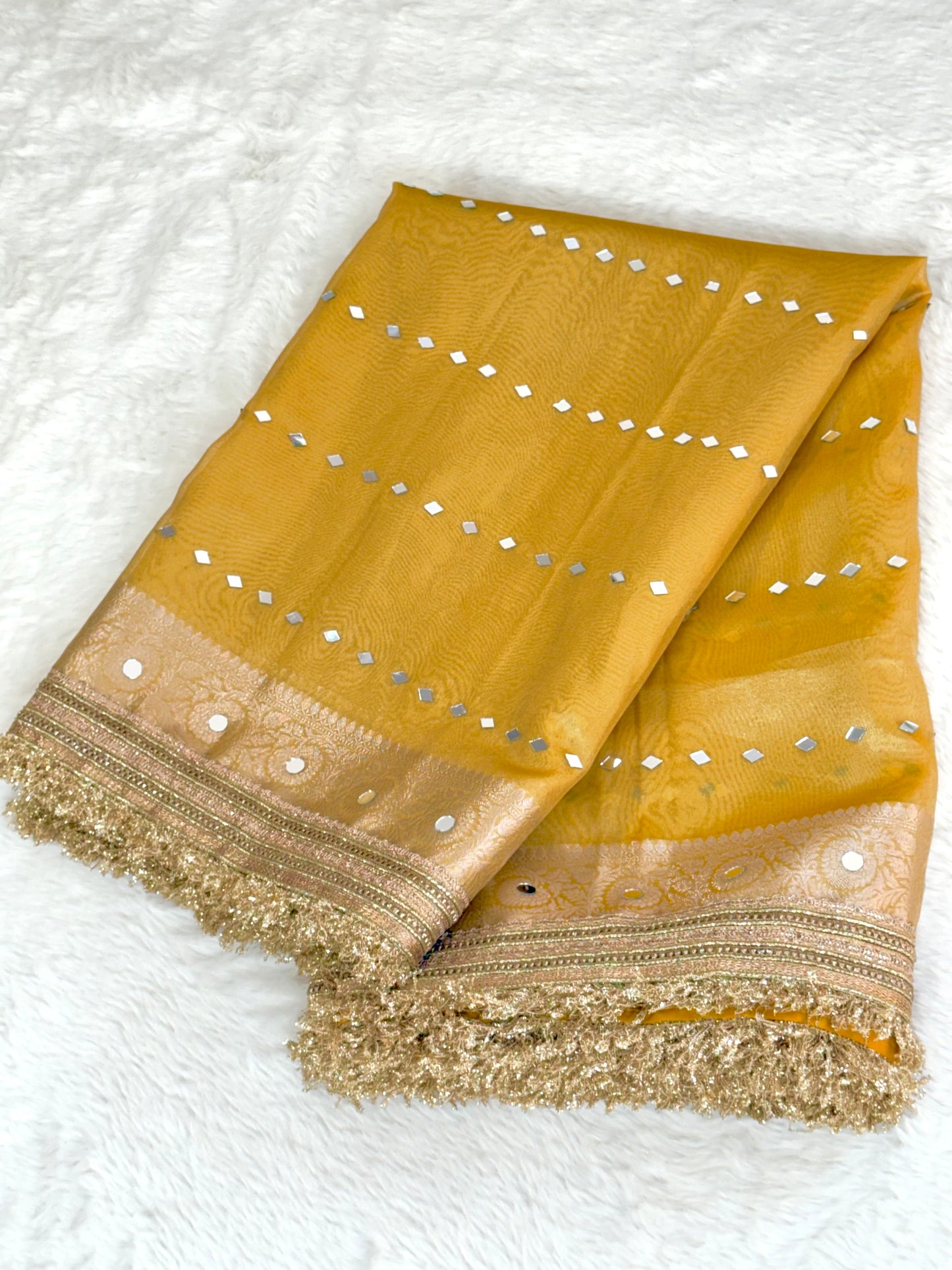 Banarasi Mirror Work Tissue Silk Saree
