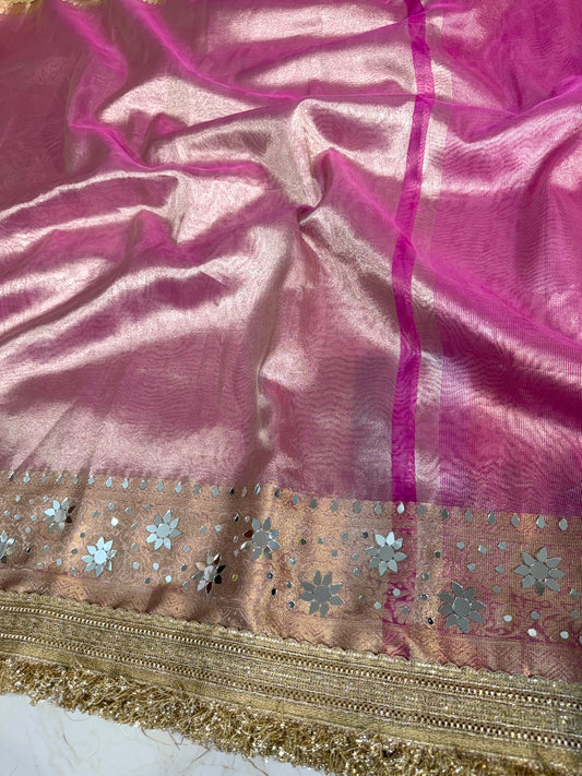Banarasi Mirror Work Tissue Silk Saree