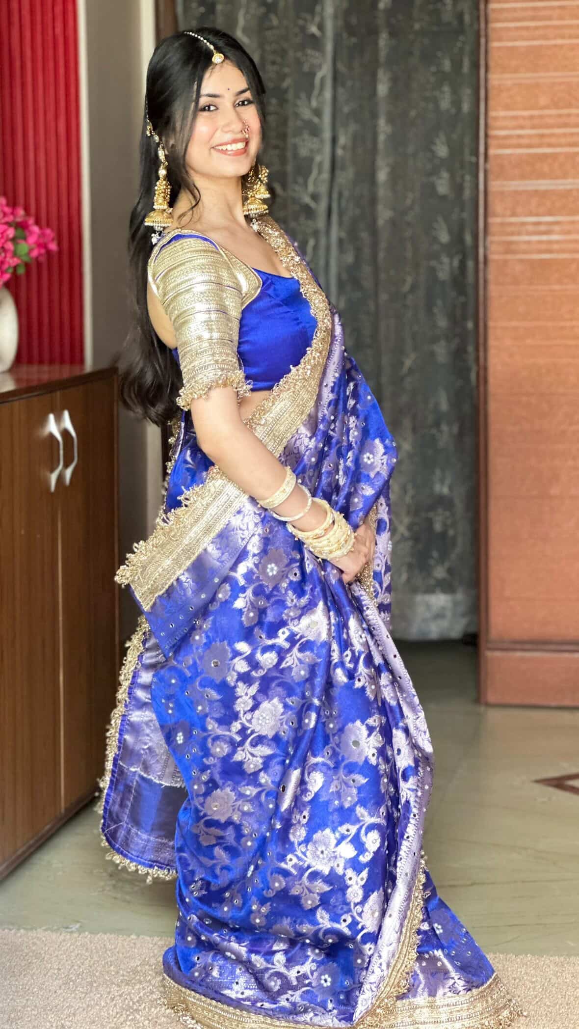 Banarasi Mirror Work Tissue Silk Saree