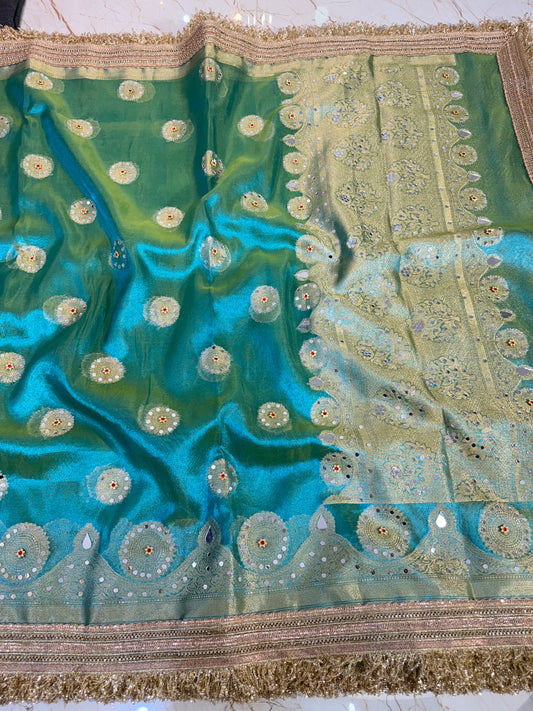 Banarasi Mirror Work Tissue Silk Saree