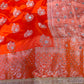 Banarasi Mirror Work Raw Mango Silk Saree