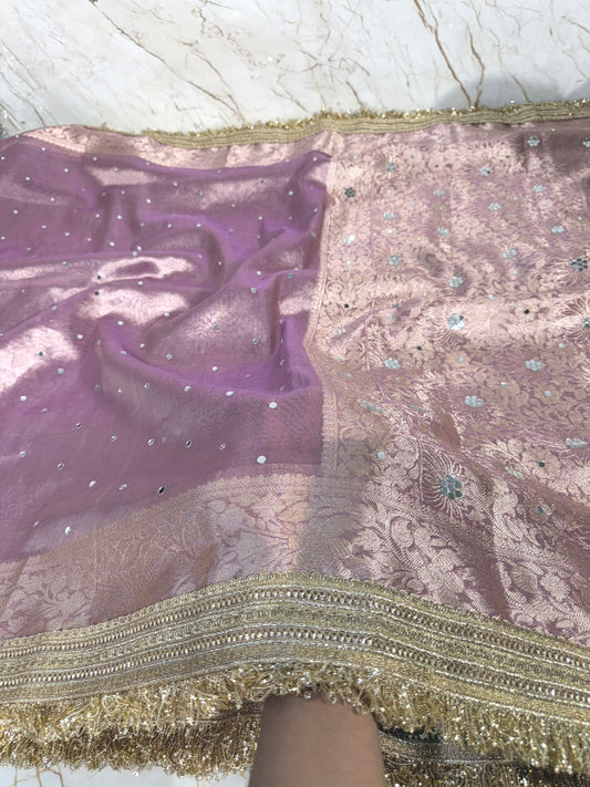Banarasi Mirror Work Tissue Silk Saree