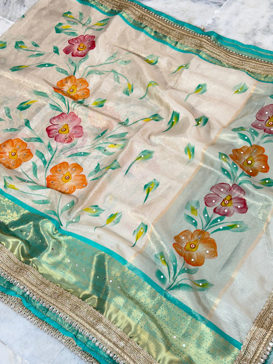 Banarasi Mirror Work Tissue Silk Saree