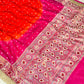 Banarasi Mirror Work Bandhej Georgette Silk Saree