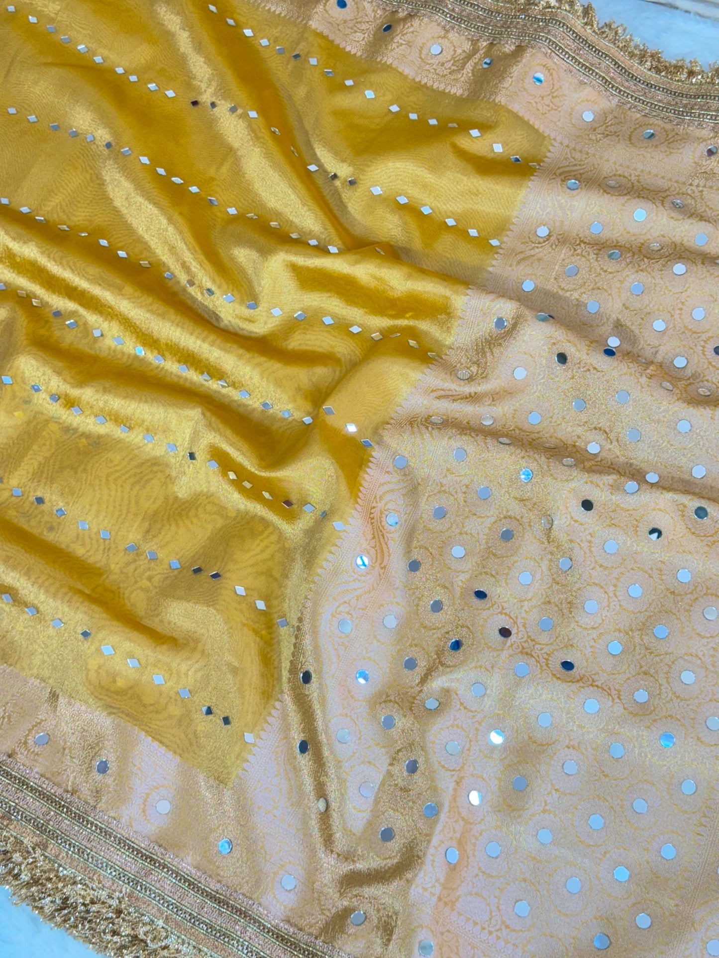 Banarasi Mirror Work Tissue Silk Saree