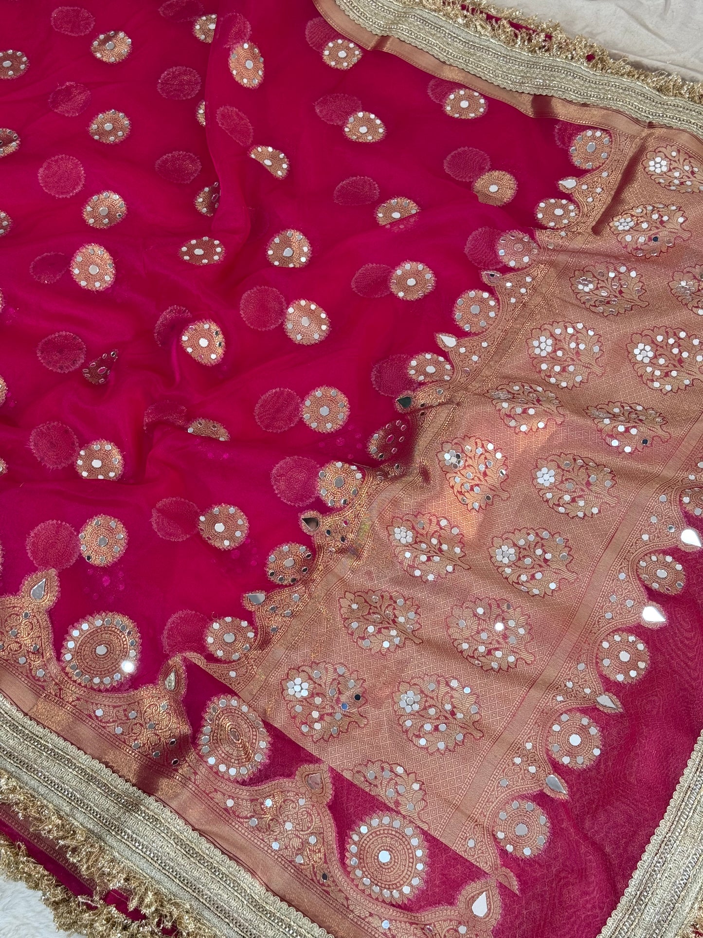 Banarasi Mirror Work Tissue Silk Saree