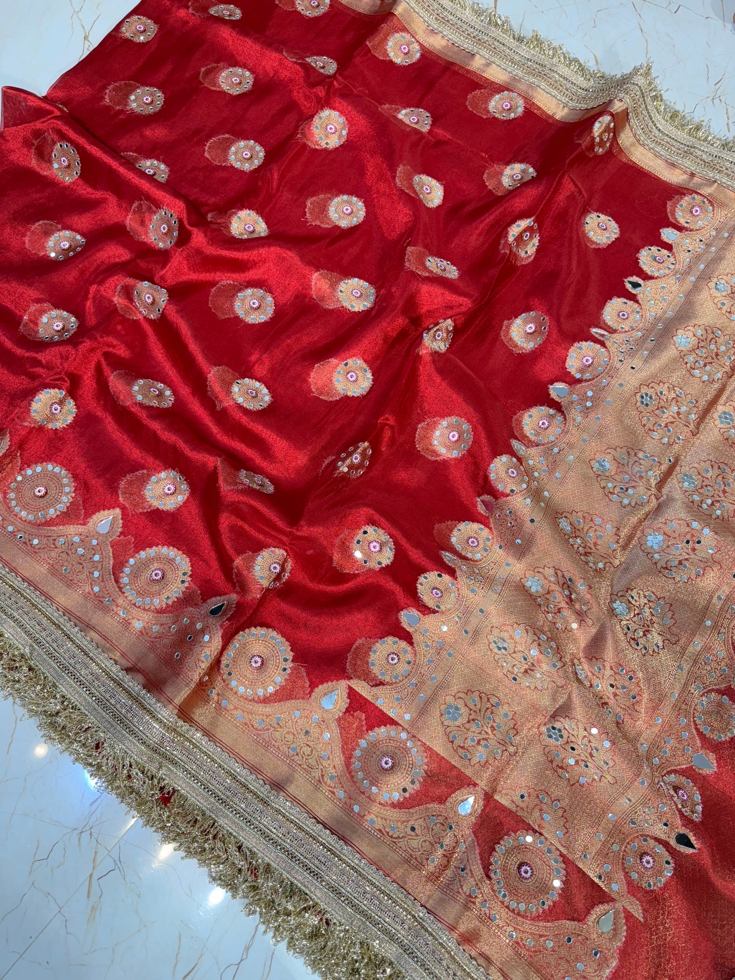 Banarasi Mirror Work Tissue Silk Saree